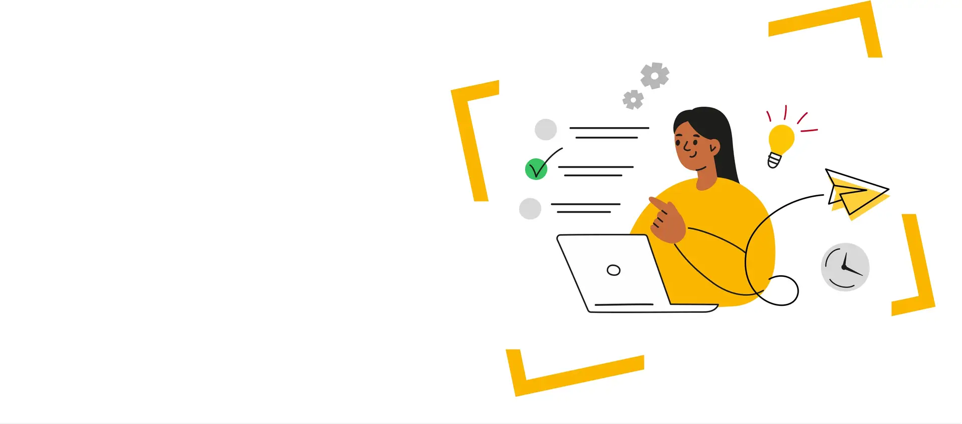 Femme productive travaillant sur son ordinateur portable