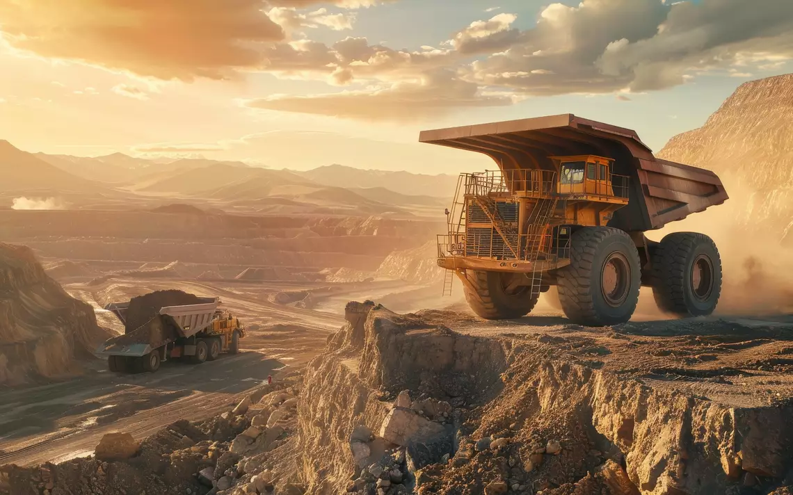 Une machine d'extraction dans une mine