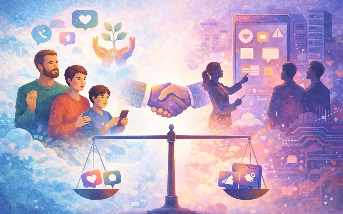 Image symbolisant l'équilibre entre les responsabilités individuelles et celles de l'industrie du numérique
