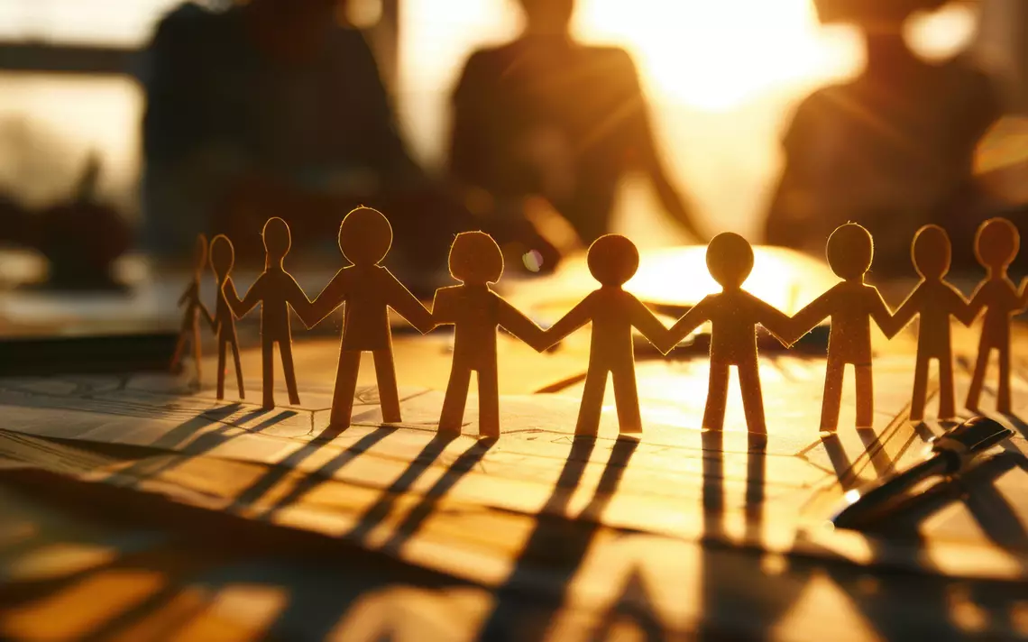 Parents symbolisés par des bonhommes qui réfléchissent ensemble